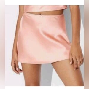 Wild Fable Women's Satin Mini Skirt Peach Orange